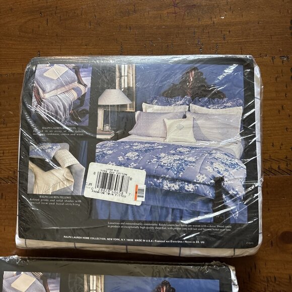 Ralph Lauren 100% Cotton Twin Sheet Set White With Blue New 200 Thread Count - Picture 7 of 7